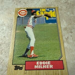 Topps Eddie Milner Baseball Card with Blue and Yellow Accents